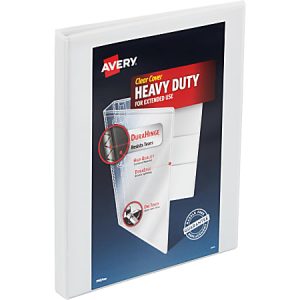 Avery Heavy-Duty View 3-Ring Binder, 1/2" Slant Rings, White