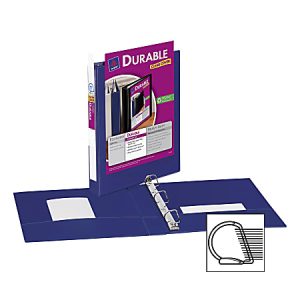 Avery Durable View 3-Ring Binder With EZ-Turn Rings, 1" D-Rings, 42% Recycled, Blue