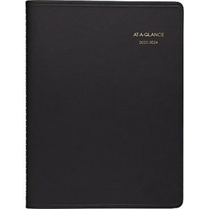 2023-2024 AT-A-GLANCE 14-Month Academic Weekly Appointment Book Planner, 8-1/4" x 11", Black, July 2023 To August 2024, 7095705