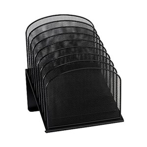Safco Onyx Mesh 8-Tier Desk Organizer, 14"H x 11 3/4"W x 10 3/4"D, Black