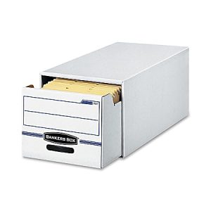 Bankers Box Stor/Drawer File, Legal Size, 11 1/2" x 16 3/4" x 25 1/2", 50% Recycled, White/Blue, Pack Of 6