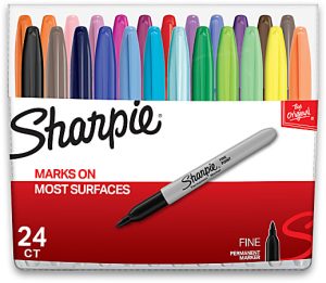 SharpiePermanent Markers, Fine Point, Assorted Colors, Set Of 24, Pouch