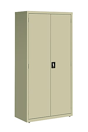 Lorell Fortress Series Steel Storage Cabinet, 5-Shelf, 18"D, Putty