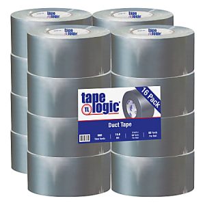 Tape Logic Color Duct Tape, 3" Core, 3" x 180', Silver, Case Of 16