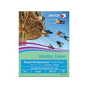 Xerox® Vitality Colors™ Color Multi-Use Printer & Copier Paper, Letter Size (8 1/2" x 11"), Ream Of 500 Sheets, 20 Lb, 30% Recycled, Green