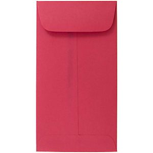 JAM Paper Coin Envelopes, #7, Gummed Seal, Red, Pack Of 25