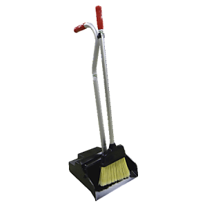 Unger Ergo Dustpan With Broom, Black/Silver/Red