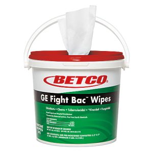 Betco GE Fight Bac Disinfectant Wipes, Fresh Scent, Bucket Of 500 Wipes