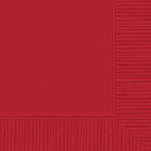 Amscan Beverage Napkins, 5" x 5", Apple Red, 100 Napkins Per Pack, Case Of 6 Packs