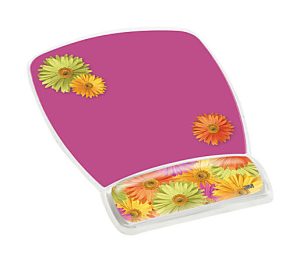 3M Precise Micro-Texture Mousing Surface With Gel Wrist Rest, Daisy Design