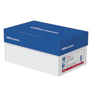 Office Depot Brand Multi-Use Printer & Copier Paper, Letter Size (8 1/2" x 11"), 4000 Sheets Total, 94 (U.S.) Brightness, 20 Lb, White, 500 Sheets Per Ream, Case Of 8 Reams