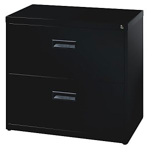 Realspace SOHO 30W Lateral 2-Drawer File Cabinet, Black