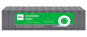 Office Depot Brand Invisible Tape, 3/4" x 1296", Clear, Pack of 12 Rolls