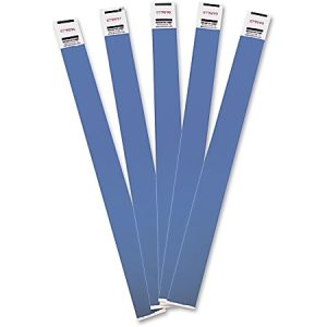 Advantus Tyvek Wristbands, AVT75442, 3/4"W x 10"L, Rectangle, Blue, Tyvek, Pack Of 100