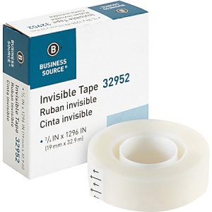 Business Source Invisible Tape Dispenser Refill Roll - 0.75" Width x 36 yd Length - 1" Core - Writable Surface, Acid-free, Photo-safe - 1 Roll - Clear