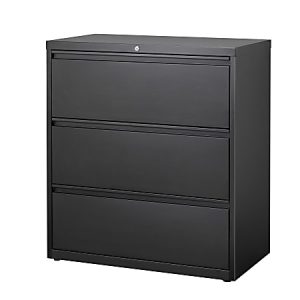 WorkPro 19"D Lateral 3-Drawer File Cabinet, Black