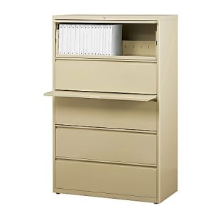 WorkPro 19"D Lateral 5-Drawer File Cabinet, Putty