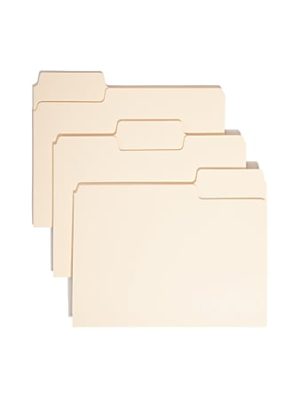 Smead SuperTab Heavyweight File Folders, Letter Size, 1/3 Cut, Manila, Box Of 50