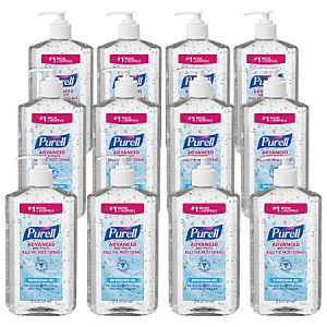 Purell Instant Hand Sanitizer, 20 Oz. Pump Bottles, Pack Of 12