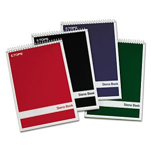 TOPS® Steno Books, 6" x 9", Gregg Ruled, 80 Sheets, White, Pack Of 4