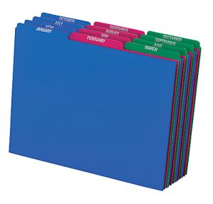 Pendaflex Poly File Guide Sets - Printed Tab(s) - Month - January-December - 8.5" Divider Width x 11" Divider Length - Letter - Assorted Polypropylene Divider - Assorted Tab(s) - Tear Resistant, Wear Resistant, Moisture Resistant - 12 / Set