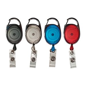 Advantus Retractable Carabiner-Style Badge Reel with Badge Strap, Assorted Colors, 20/PK