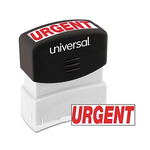 Universal Pre-Inked Message Stamp, Urgent, 1 11/16" x 9/16" Impression, Red