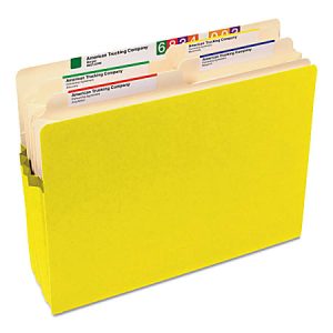 Smead® Color File Pockets, Letter Size, 5 1/4" Expansion, 9 1/2" x 11 3/4", Yellow
