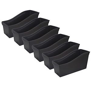 Storex Large Book Bins, 7H x 5-5/16W x 14-5/16D, Black, Set Of 6 Bins