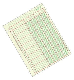 Adams Analysis Pad, 8 1/2" x 11", 100 Pages (50 Sheets), 4 Columns, Green