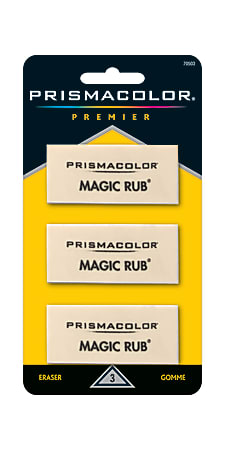 Prismacolor Magic Rub Vinyl Erasers, Beige, Pack Of 3