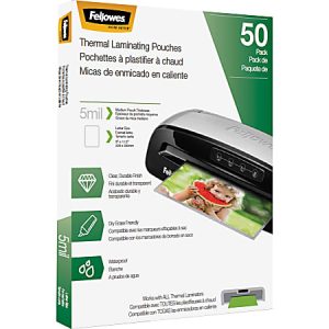 Fellowes Thermal Laminating Pouches, 8-1/2" x 11", Pack Of 50
