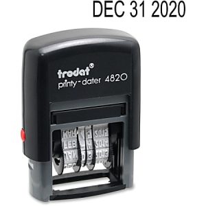 Trodat 4820 Self-Inking Stamp, Date Only, 3/8" x 1 5/8", 65% Recycled, Black