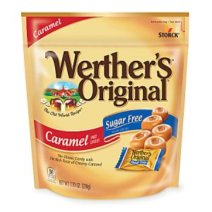 Werther's Original Sugar-Free Caramel Hard Candies, 7.7 Oz, Pack Of 2 Bags