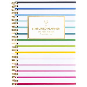 2023-2024 Simplified by Emily Ley for AT-A-GLANCE Academic Weekly/Monthly Planner, 5-1/2" x 8-1/2", Happy Stripe, July 2023 To June 2024, EL10-200A