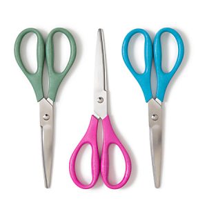 U Brands U-Eco® Scissors, 3", Rounded, Assorted Colors, Pack Of 3