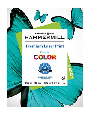 Hammermill Multi-Use Print & Copy Paper, Letter Size (8 1/2" x 11"), 24 Lb, FSC Certified, White, Ream Of 500 Sheets
