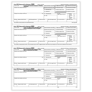 ComplyRight W-2 Tax Forms, 4-Up (N-Style), Employees Copies B, C, 2, 2 Combined, Laser, 8-1/2" x 11", Pack Of 50 Forms