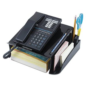 Universal Telephone Stand And Message Center, 5 1/4"H x 12 1/4"W x 10 1/2"D, Black
