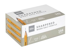 Office Depot Brand Golf Pencils, Presharpened, #2 Lead, Medium, Pack of 144