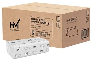 Highmark® ECO Multi-Fold 1-Ply Paper Towels, 250 Sheets Per Pack, Case Of 16 Packs