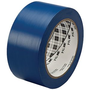 3M 764 Vinyl Tape, 3" Core, 2" x 36 Yd., Blue, Case Of 6