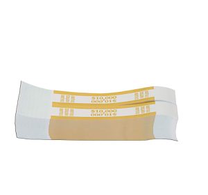 Currency Straps, Mustard, 10,000, Pack Of 1,000