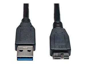 Tripp Lite 3ft USB 3.0 SuperSpeed Device Cable USB-A Male to USB Micro-B Male 3' - USB cable - Micro-USB Type B (M) to USB Type A (M) - USB 3.0 - 3 ft - black