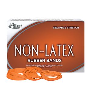 Alliance Non-Latex Rubber Bands, #54 Assorted Sizes, Orange, 1 Lb. Box