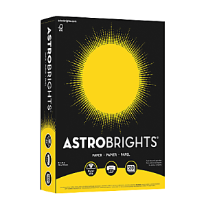 Astrobrights® Color Multi-Use Printer & Copier Paper, Letter Size (8 1/2" x 11"), Ream Of 500 Sheets, 24 Lb, Solar Yellow