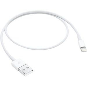 Apple Lightning to USB Cable (0.5 m) - 1.64 ft Lightning/USB Data Transfer Cable for iPhone, iPad, iPod - First End: 1 x Lightning - Male - Second End: 1 x USB 2.0 Type A - Male