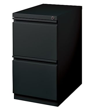 WorkPro 23"D Vertical 2-Drawer Mobile Pedestal File Cabinet, Black