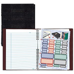 Blueline NotePro 50% Recycled Notebook, 8 1/2" x 11", College Ruled, 100 Sheets, Lizard-Like Red