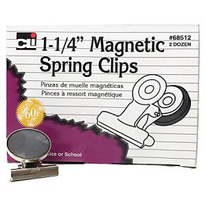 CLI Magnetic Spring Clips - 1.3" Length - 24 / Box